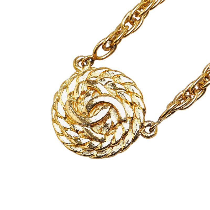 Chanel Coco Mark Round Necklace Gold