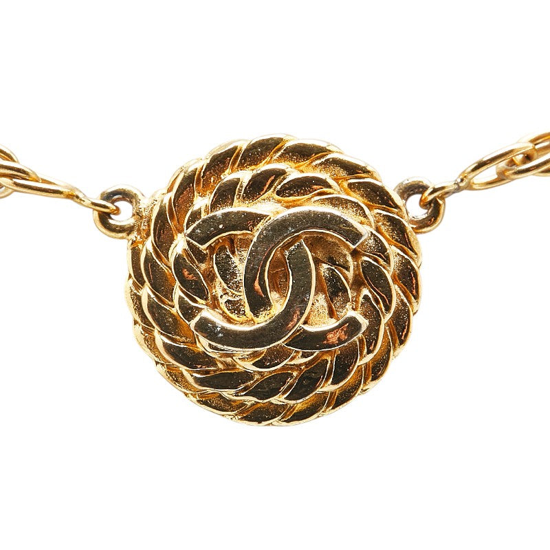 Chanel Coco Mark Round Necklace Gold