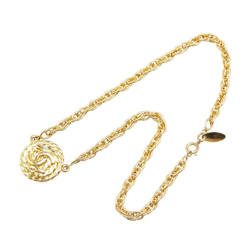 Chanel Coco Mark Round Necklace Gold