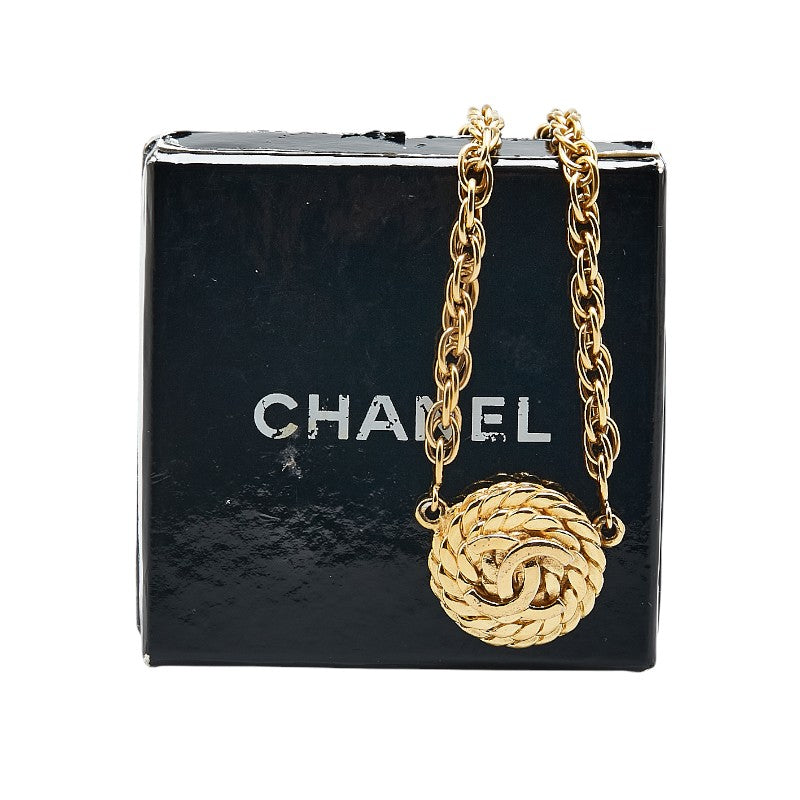 Chanel Coco Mark Round Necklace Gold