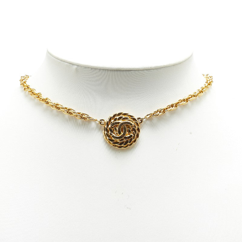 Chanel Coco Mark Round Necklace Gold