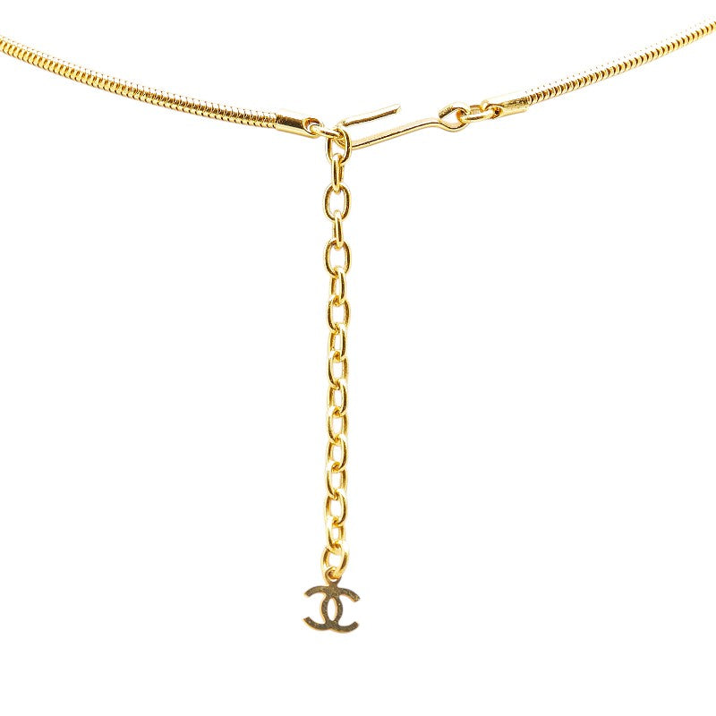 Chanel Clover Motif Necklace Gold Pink