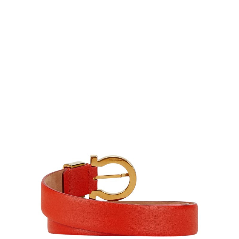 Salvatore Ferragamo Gancini Leather Belt Red