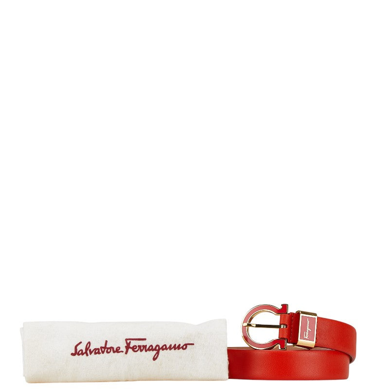 Salvatore Ferragamo Gancini Leather Belt Red