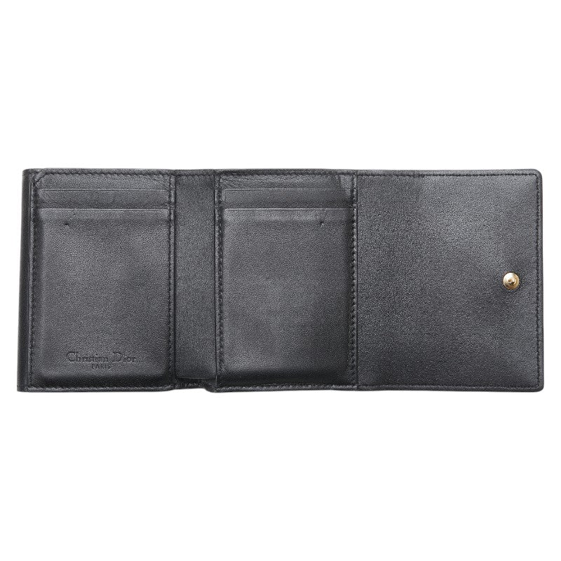 Dior Leather Tri-fold Wallet Black