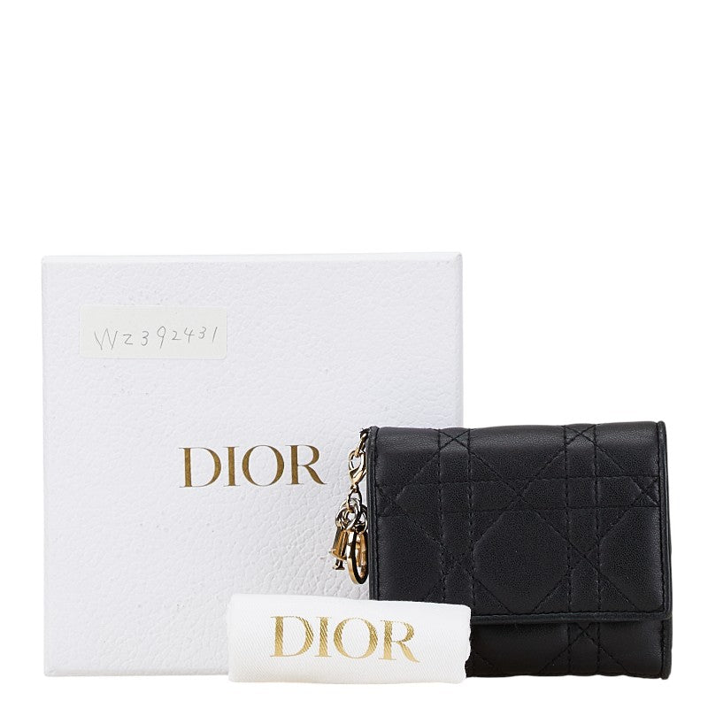 Dior Leather Tri-fold Wallet Black