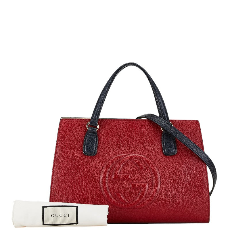 Gucci Soho Interlocking G 2WAY Handbag Red