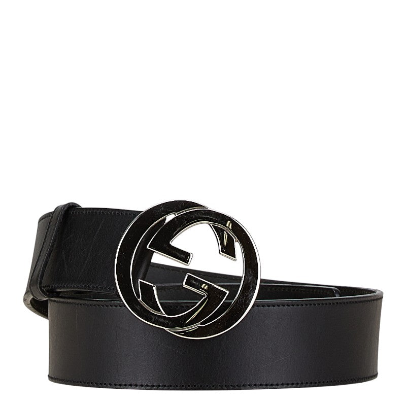 Gucci Interlocking G Leather Belt Black