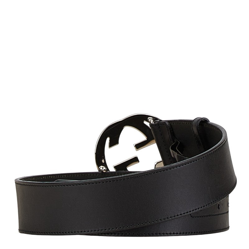 Gucci Interlocking G Leather Belt Black