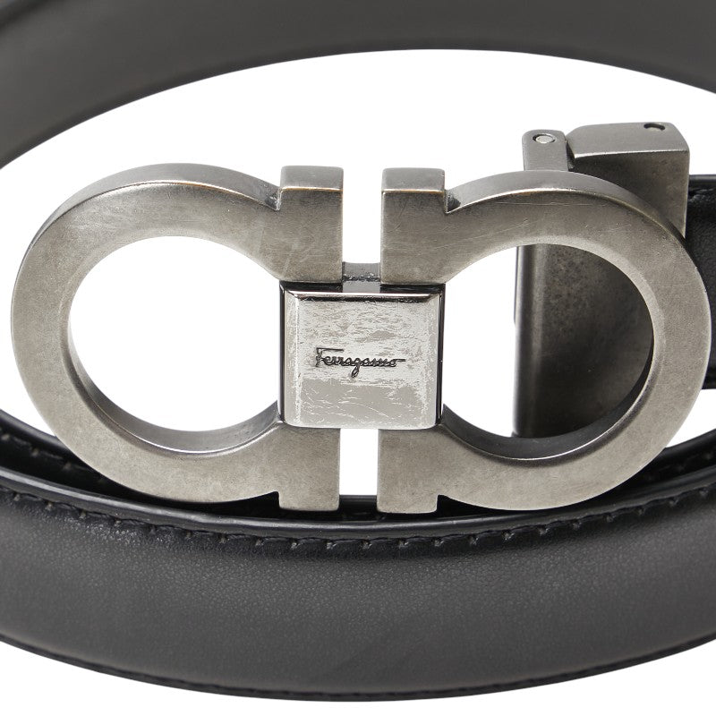 Salvatore Ferragamo Leather Double Gancini Belt