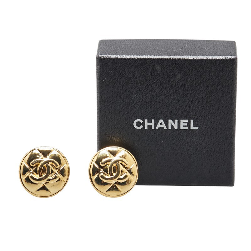 Chanel Vintage Coco Mark Matelasse Earrings