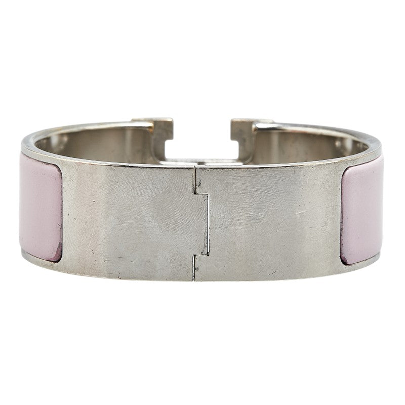 Hermes Click Clack H GM Bangle Silver Pink