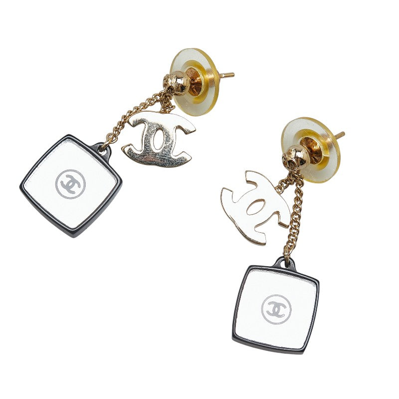 Chanel Coco Mark Rhinestone Swing Earrings