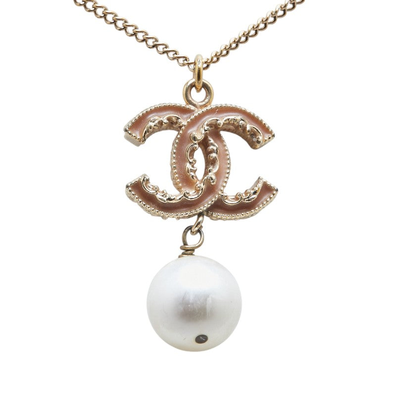 Chanel Vintage Coco Mark Pearl Necklace