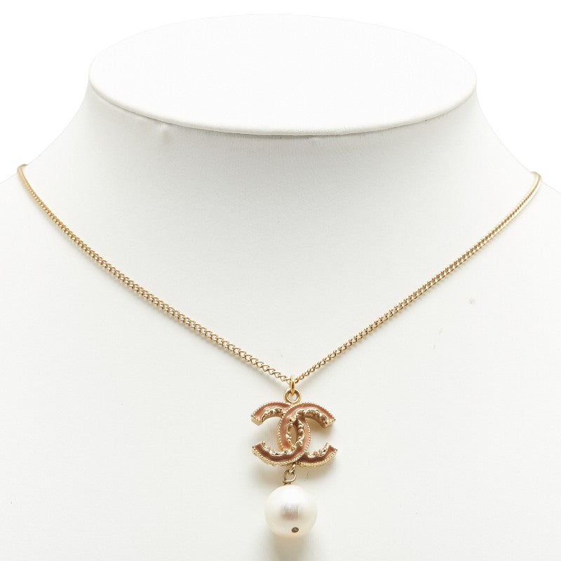 Chanel Vintage Coco Mark Pearl Necklace