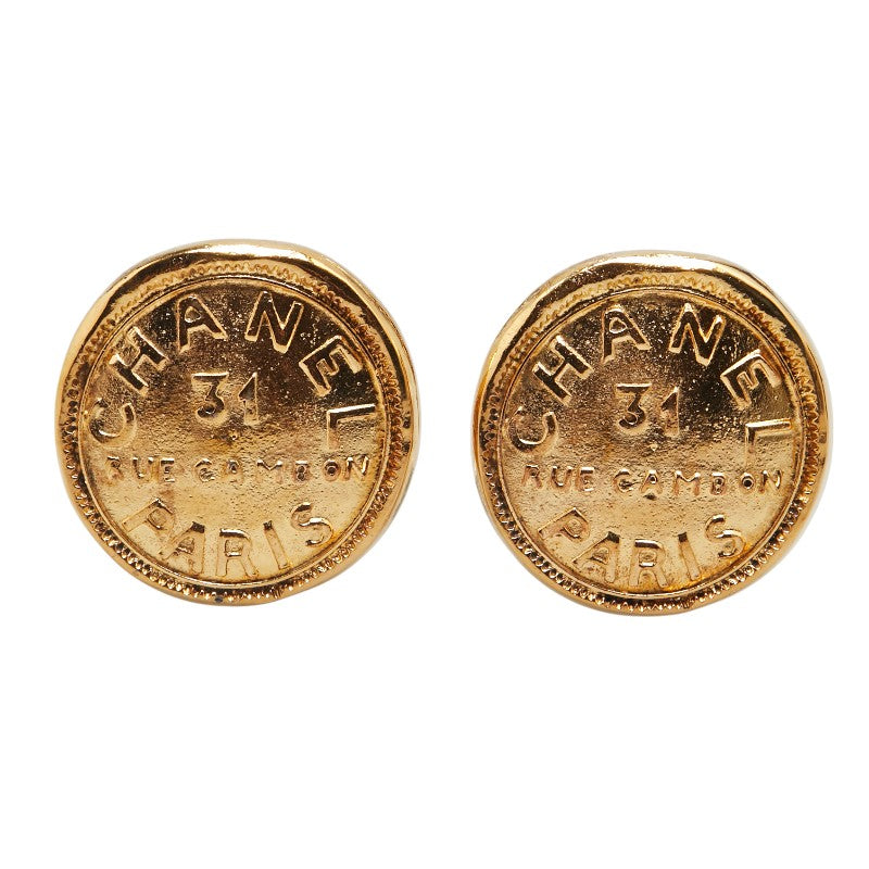 Chanel Cambon Gold Plated Earrings