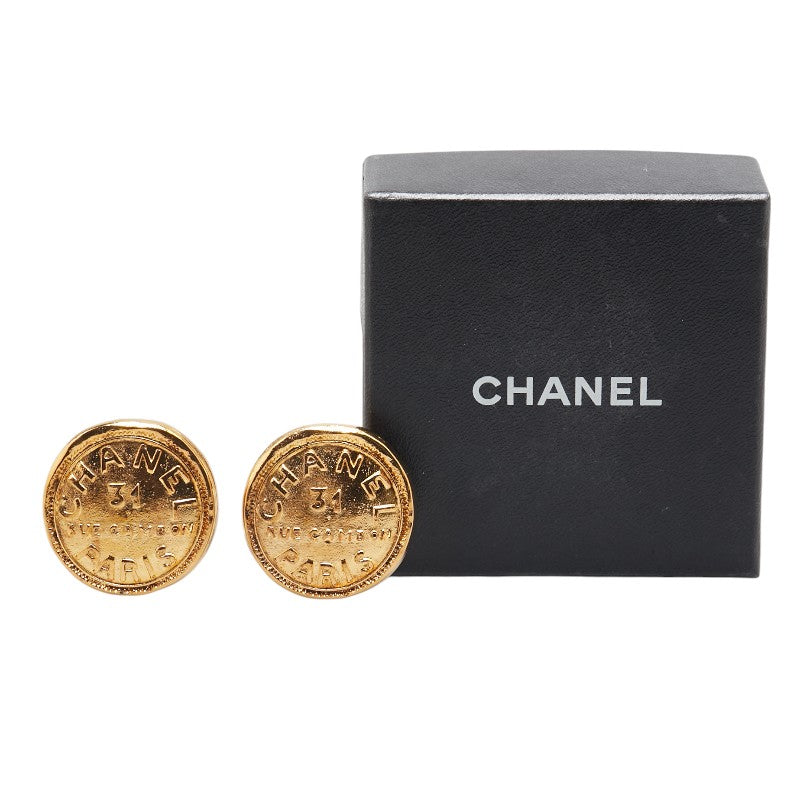 Chanel Cambon Gold Plated Earrings