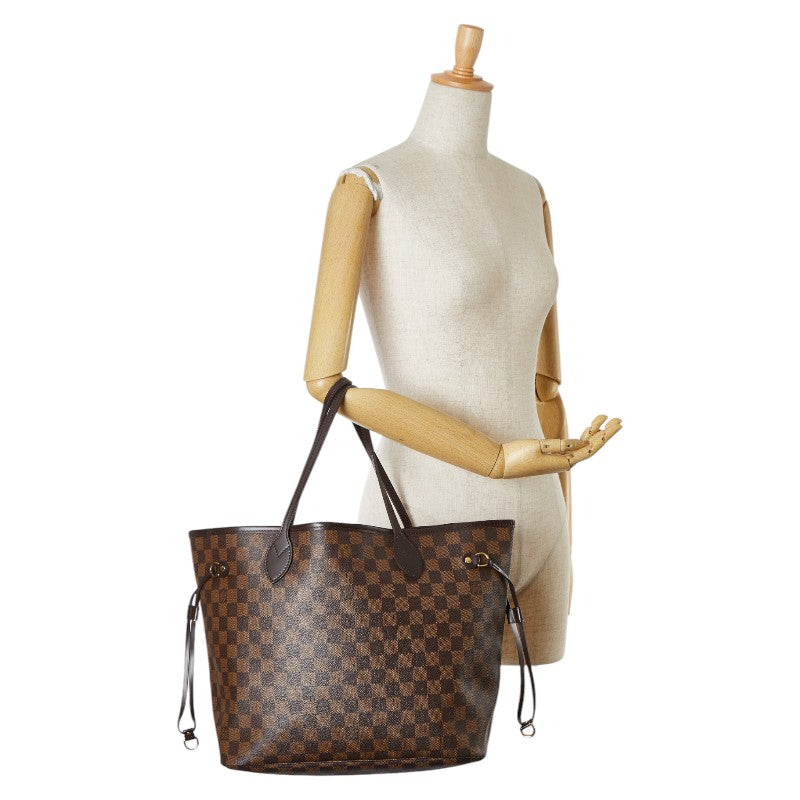 Louis Vuitton Damier Neverfull MM Tote Bag Brown