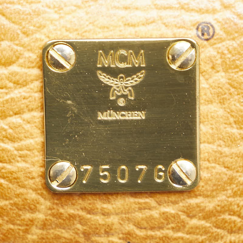 MCM Logo Shoulder Bag Brown PVC Leather