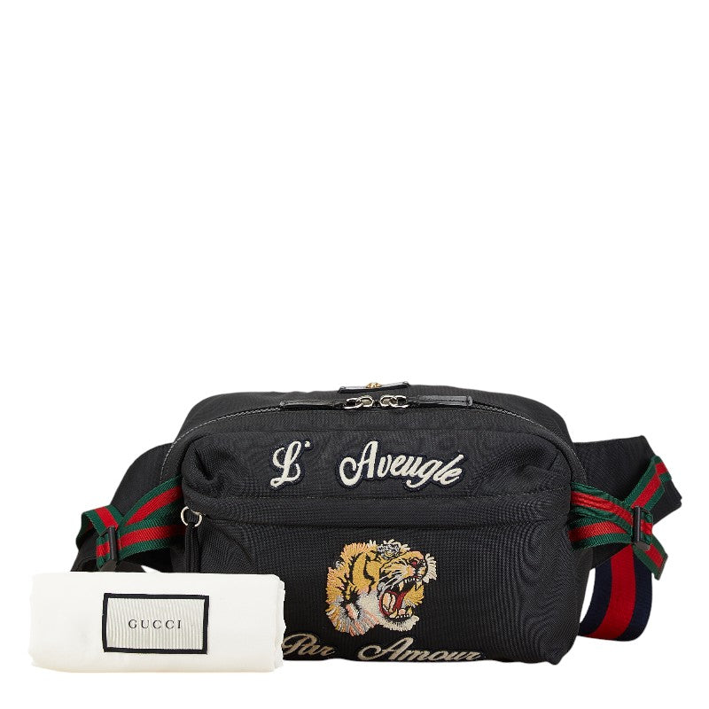 Gucci Canvas Embroidery Tiger Belt Bag 477085