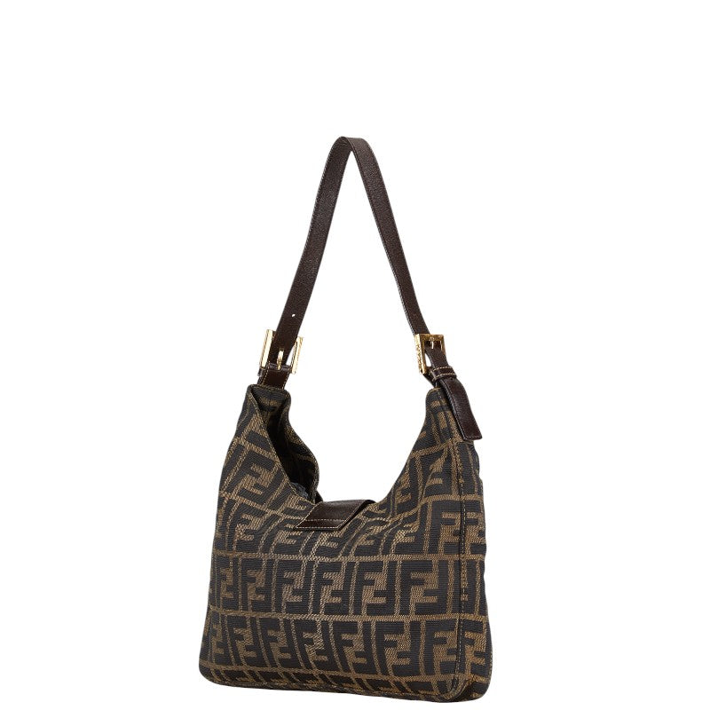 Fendi Zucca Canvas Leather Shoulder Bag