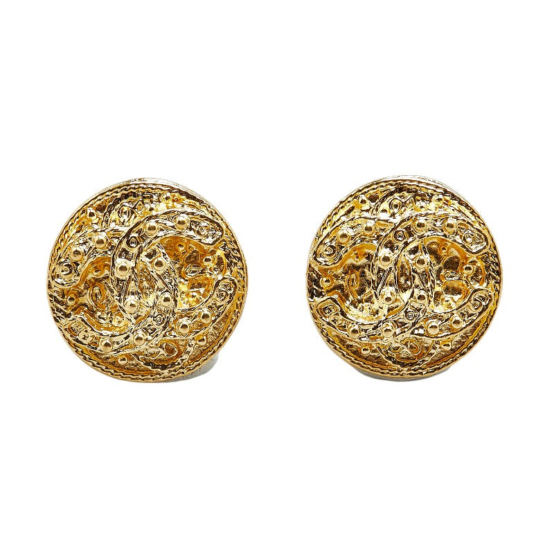 Chanel Vintage Coco Mark Round Earrings