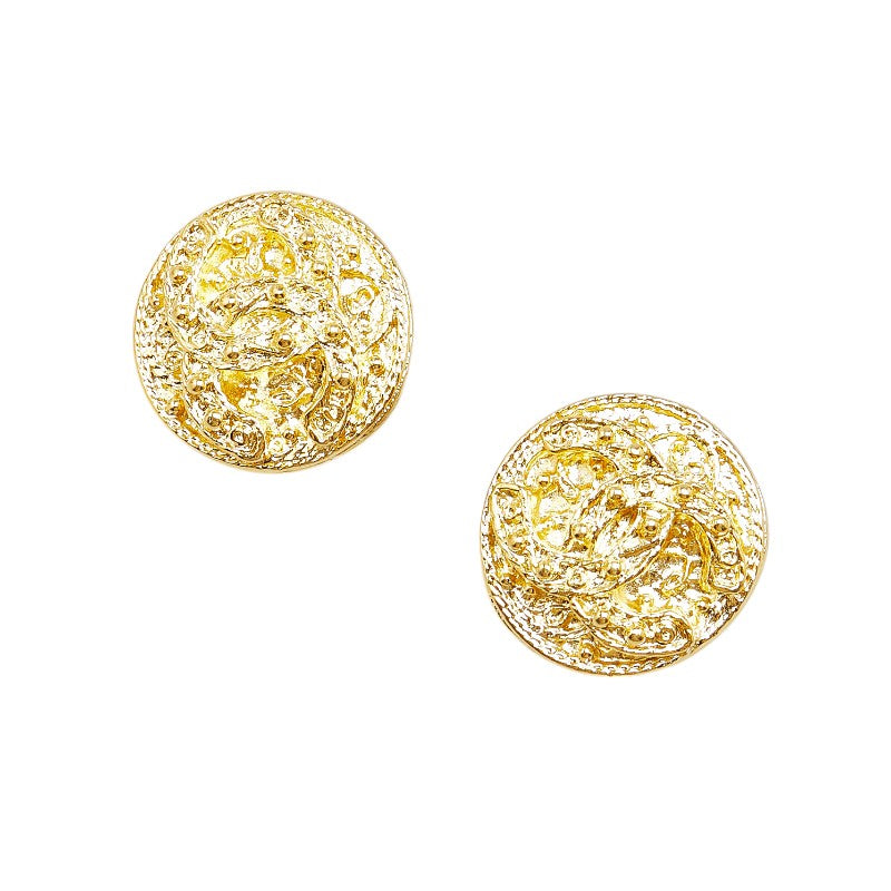 Chanel Vintage Coco Mark Round Earrings