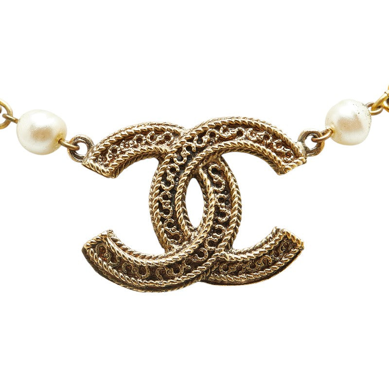 Chanel Coco Mark Faux Pearl Chain Necklace