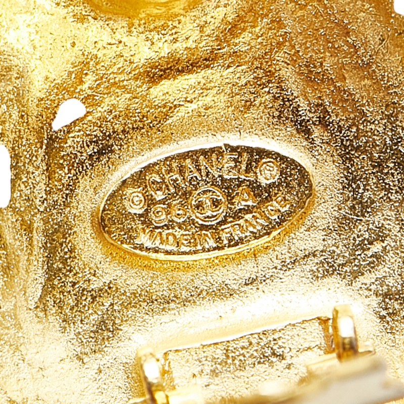 Chanel Vintage Coco Mark Earrings Gold