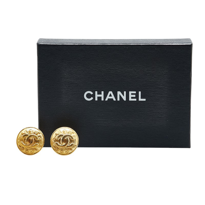 Chanel Vintage Coco Mark Earrings Gold