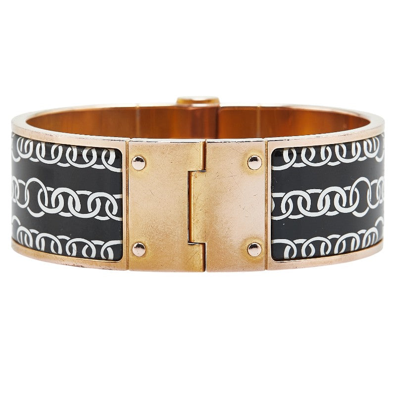 Hermes Chain Motif Bangle Gold Black White