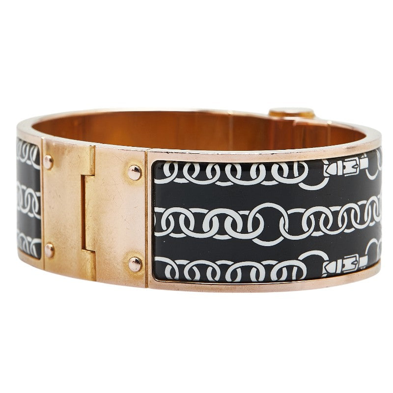 Hermes Chain Motif Bangle Gold Black White