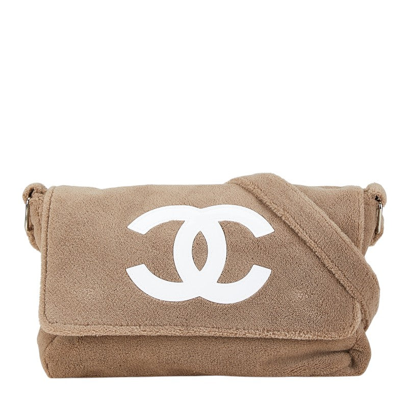 Chanel Coco Mark Shoulder Bag Beige White