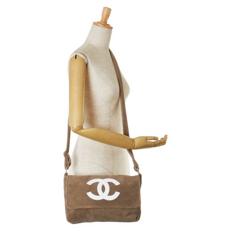 Chanel Coco Mark Shoulder Bag Beige White