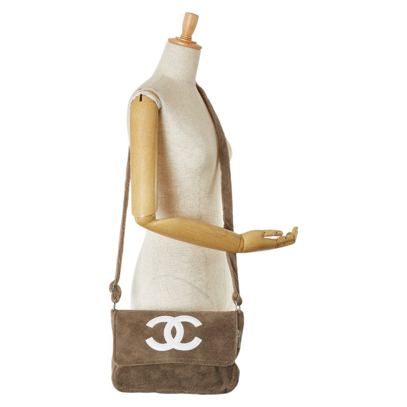 Chanel Coco Mark Shoulder Bag Beige White