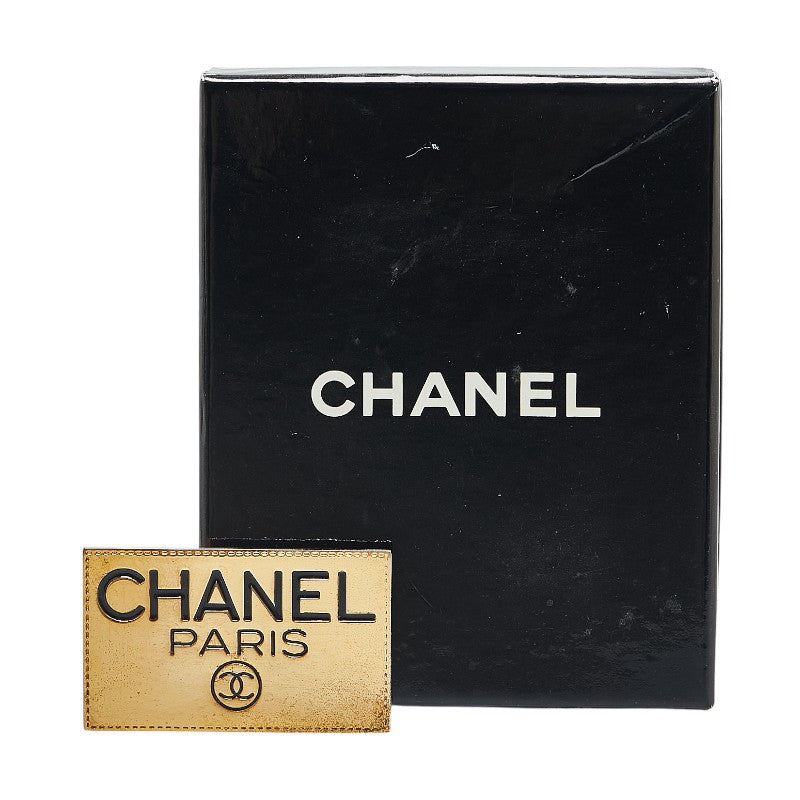 Chanel Logo Plate Coco Mark Brooch Gold