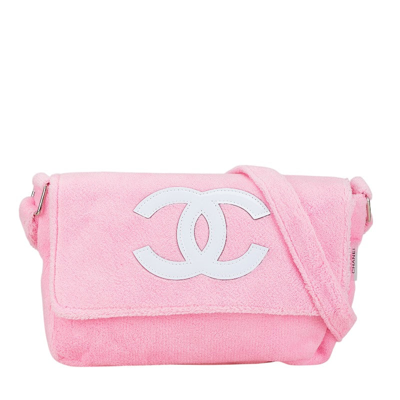 Chanel Coco Mark Shoulder Bag Pink White