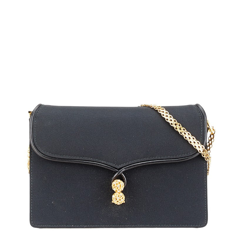 Gucci Crest Chain Shoulder Bag Canvas Leather