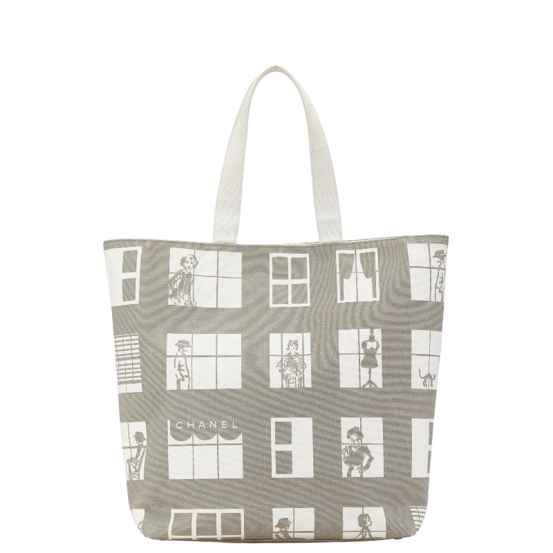 Chanel Canvas Windows Line Tote Bag