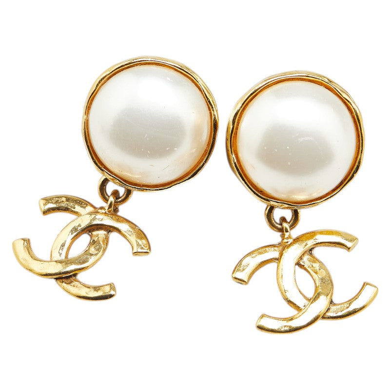 Chanel Vintage Coco Mark Pearl Earrings