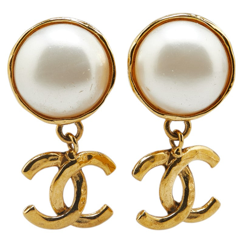 Chanel Vintage Coco Mark Pearl Earrings