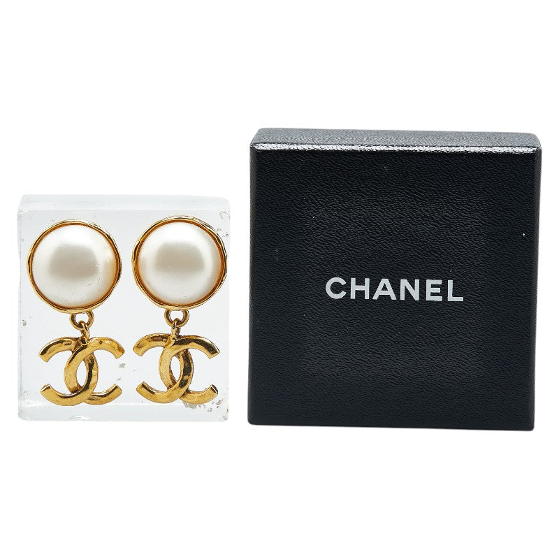 Chanel Vintage Coco Mark Pearl Earrings