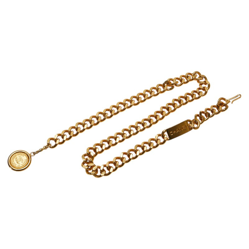 Chanel Medallion Logo Chain Belt Gold