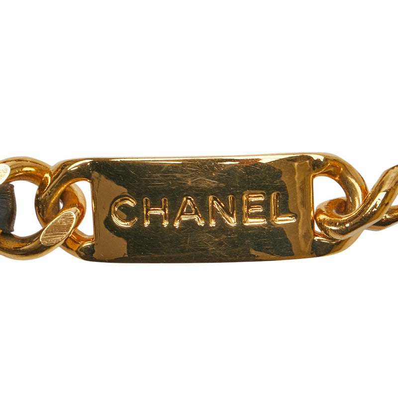 Chanel Leather Chain Logo Medallion Belt