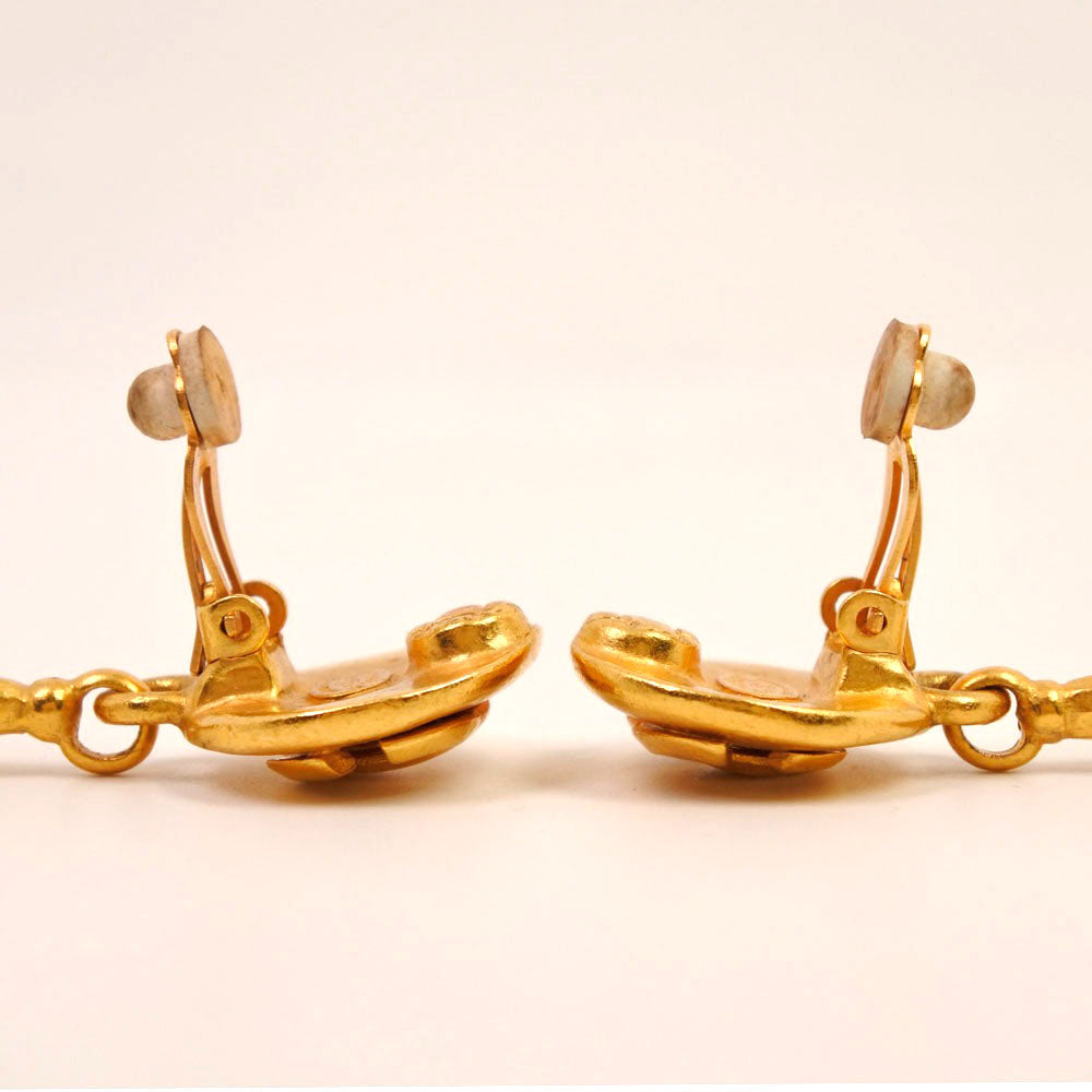 Chanel Gold Plated Earrings 96P