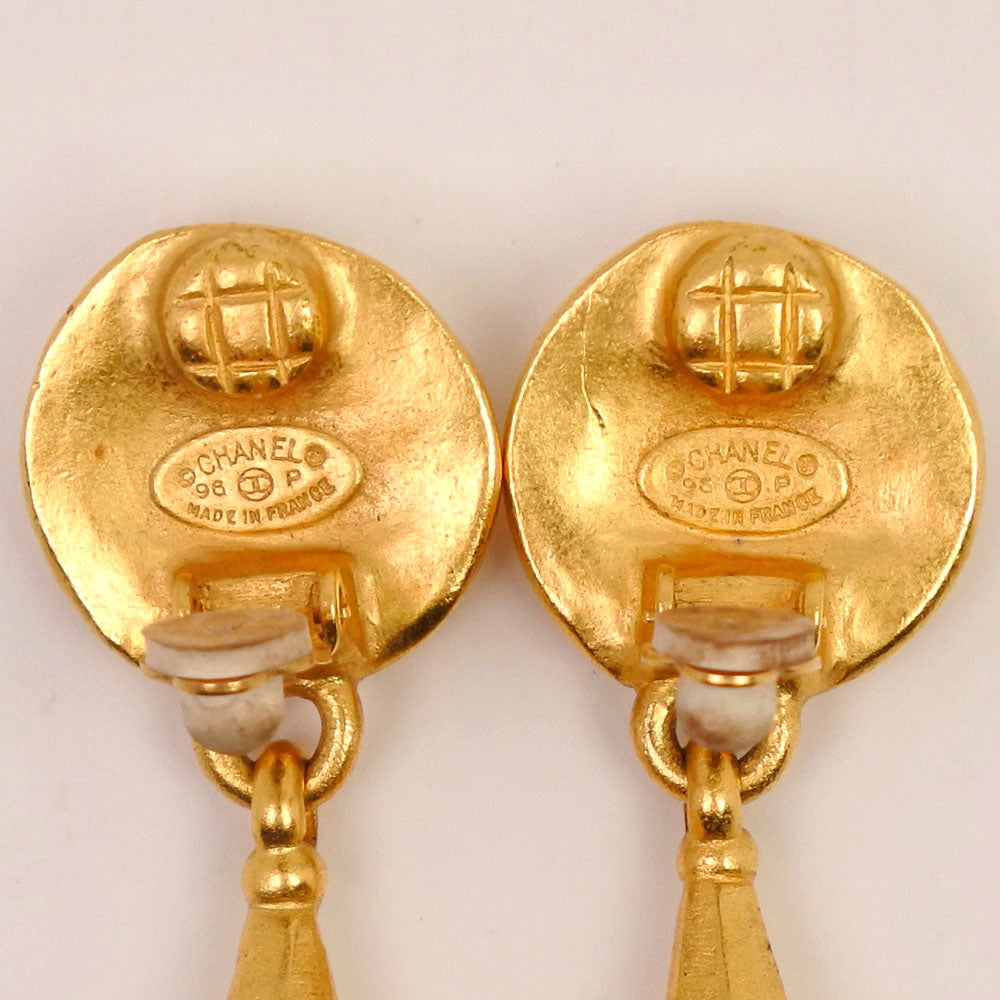 Chanel Gold Plated Earrings 96P