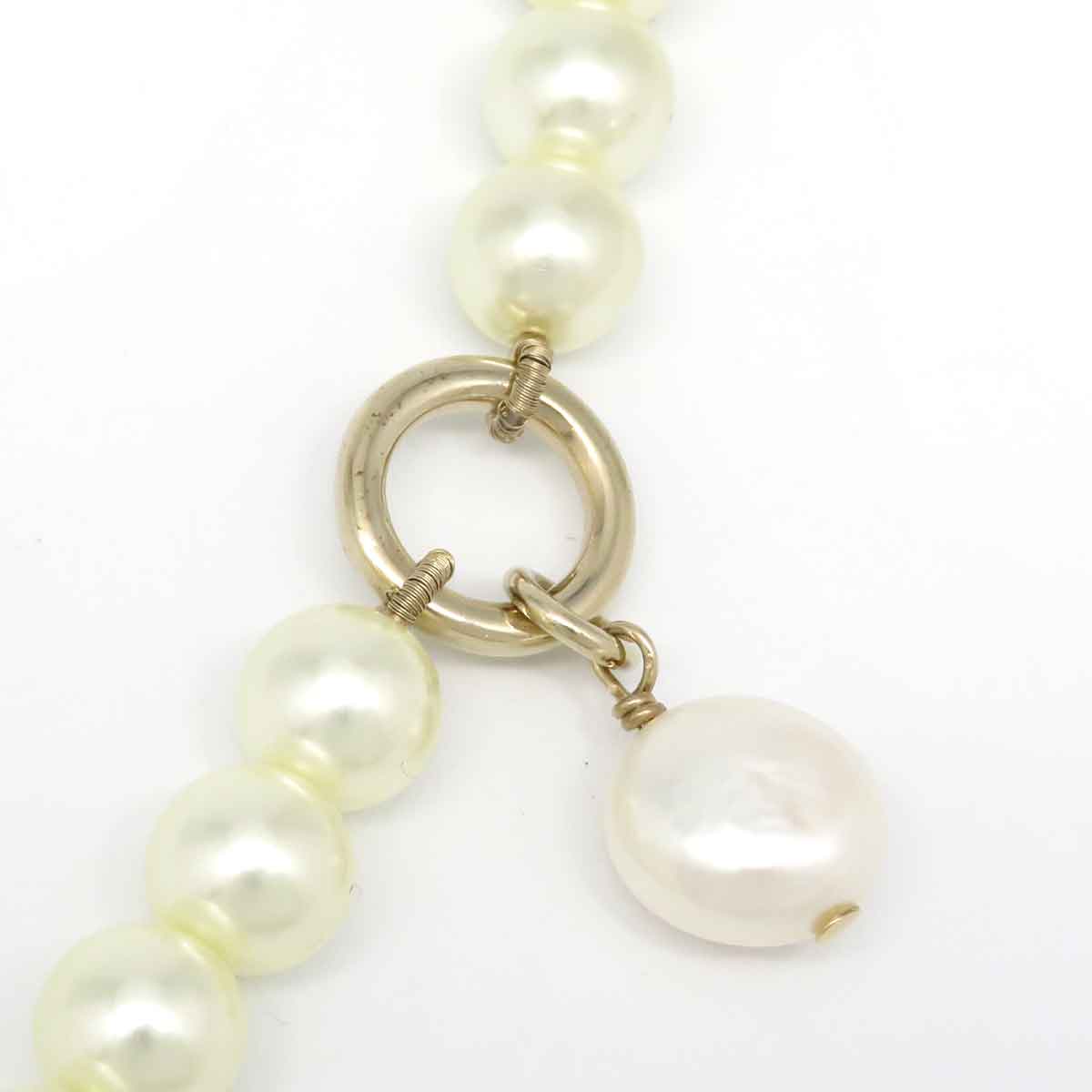 Dior Metal Faux Pearl Rhinestone Necklace