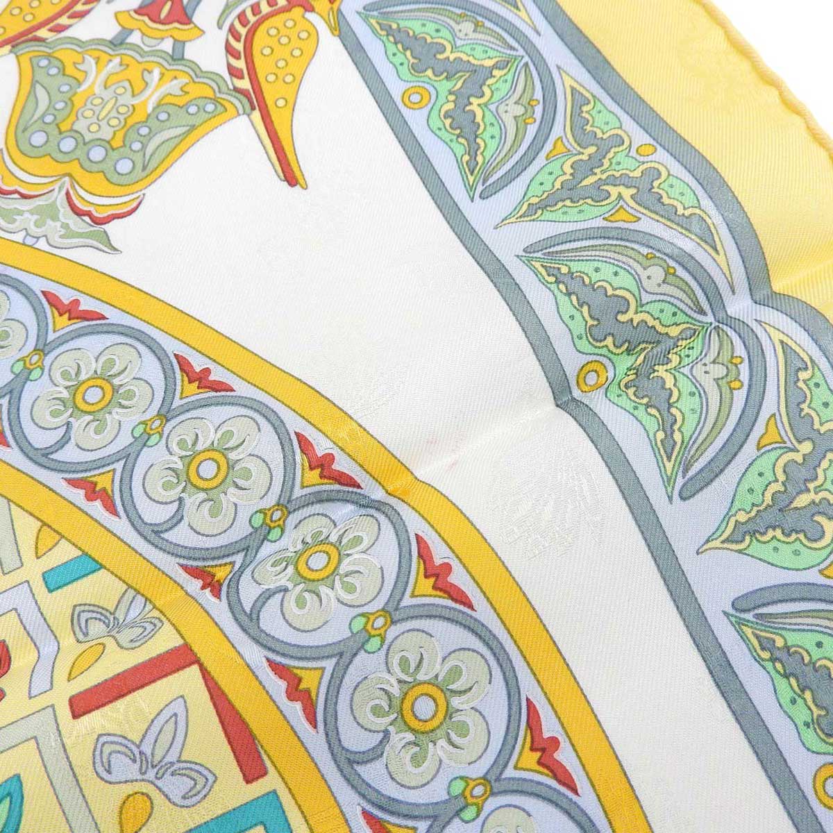 Hermes Silk Scarf Yellow 90 CIELS BYZANTINS