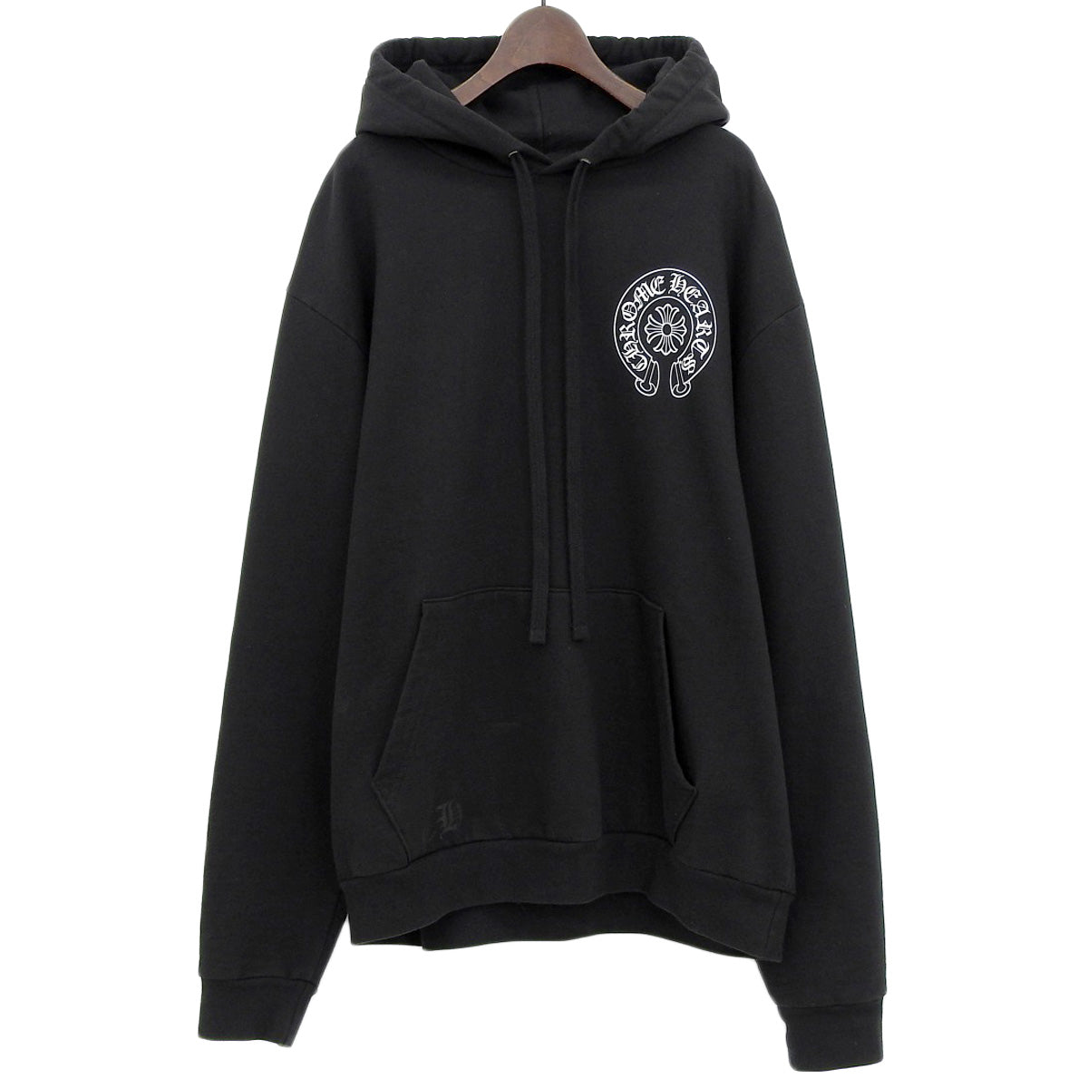 Chrome Hearts Black Hoodie Cotton M Horseshoe Print