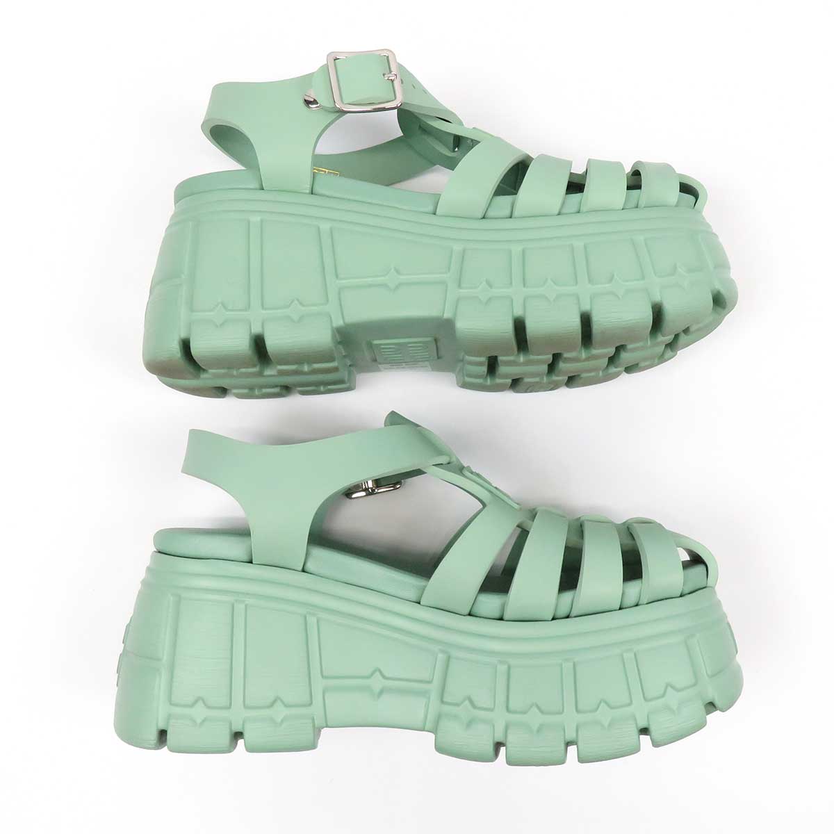 Miu Miu Green Platform Cage Sandals